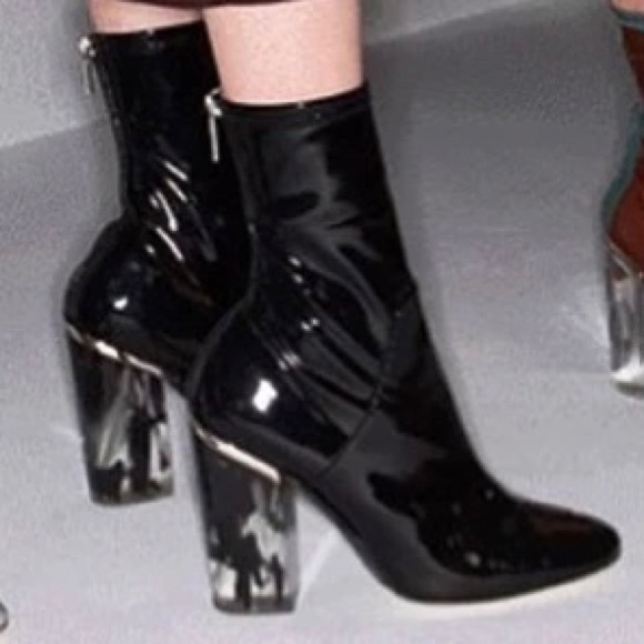 Dior Stretch Patent Lucite Heel "crystal" Boots size 36.5 Black - Picture 16 of 16